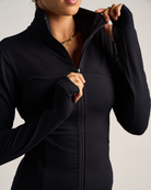 Womens Fitted Long Sleeve Jacket - Black image 4