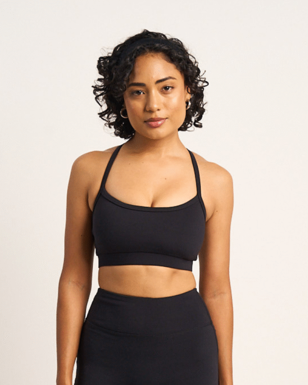 Womens Y Back Sports Bra - Black