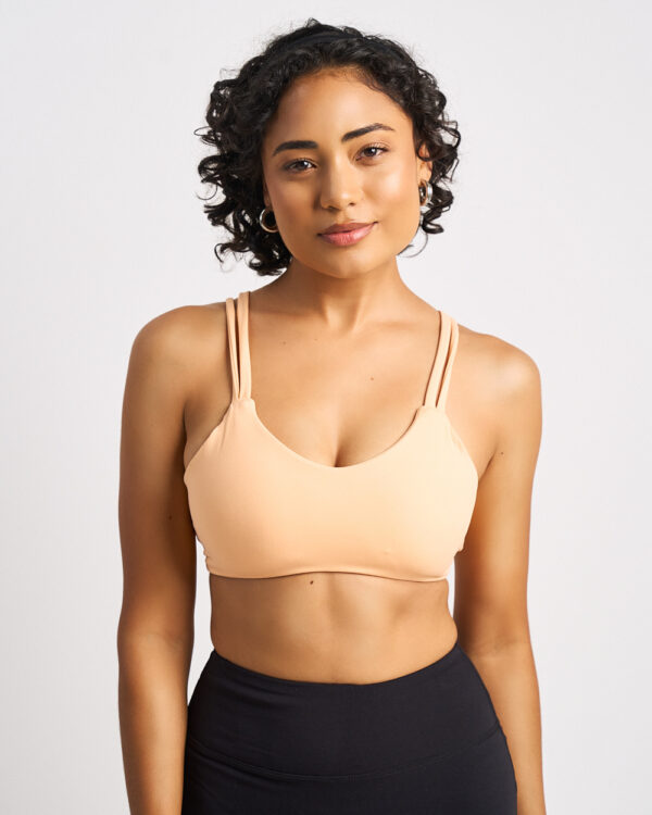 Womens Strappy Sports Bra - Sunrise Peach