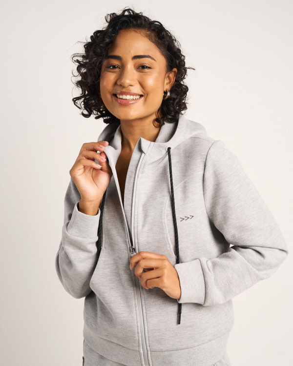 Womens Scuba Hoodie - Grey Melange